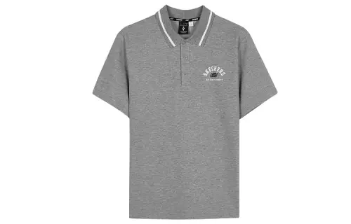 Skechers Polo Shirt Men's Medium Heather Gray