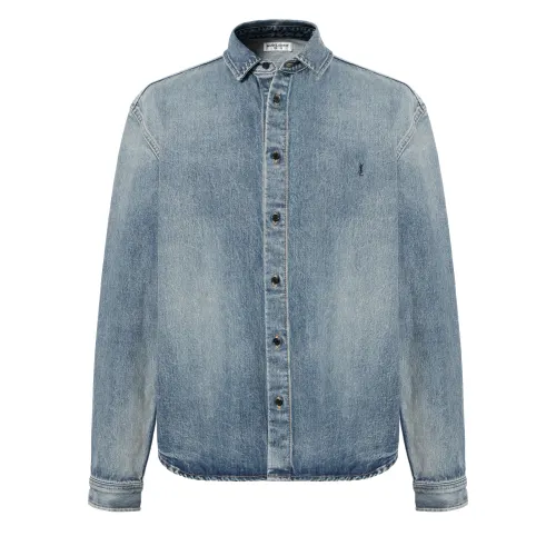SAINT LAURENT Cassandre Denim Shirt