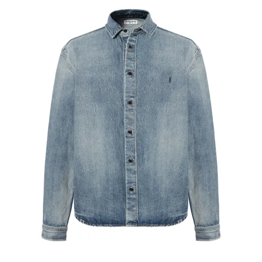 SAINT LAURENT Cassandre Denim Shirt