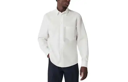 HERMES Shirts Men's White Lapel Moderate Other