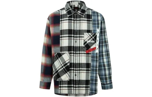EVISU Shirts Men's Multicolor/Red Plaid Lapel Moderate Other