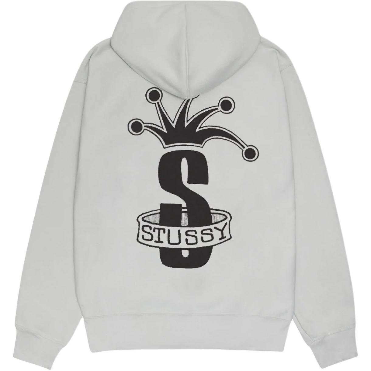 Худи Stussy с принтом короны (серое)