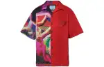 PRADA Shirts Men's Red Cuban Collar Moderate Shirt