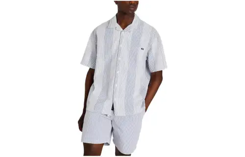 Vans WHEELER Shirts Men's White Pointed Collar Moderate Other