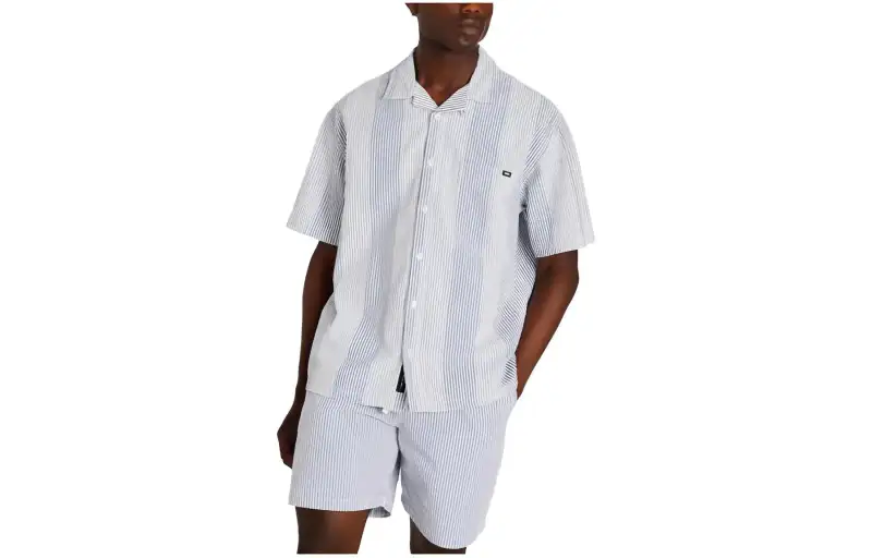 Vans WHEELER Shirts Men's White Pointed Collar Moderate Other