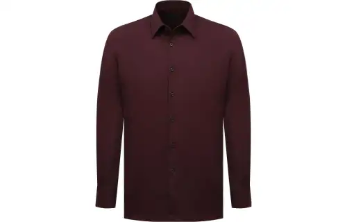 PRADA Shirts Men's Burgundy Pointed Collar Moderate Shirt