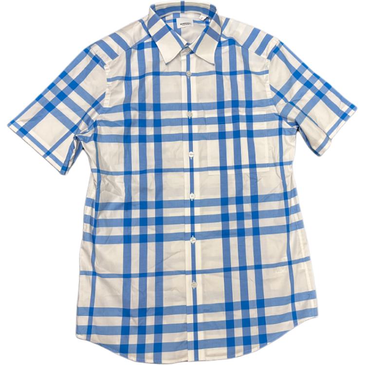 Мужская рубашка Burberry SS25 Checked Shirt (синяя)