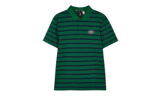Skechers Polo Shirt Men's Marine Blue Evergreen Stripes