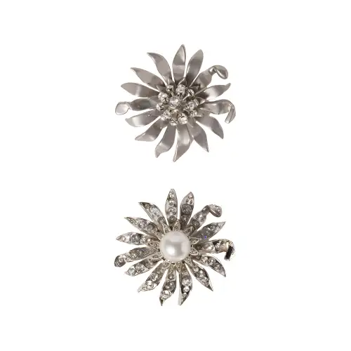 MIU MIU Metal Brooches Unisex Silver