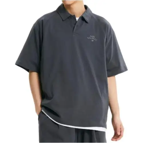 New Balance UNI Essential Polo Shirt Men's Charcoal Gray