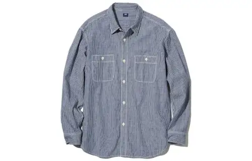 UNIQLO Shirts Unisex Blue Pointed Collar Moderate Other