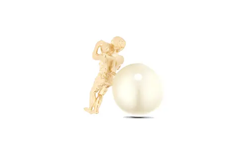 DIOR Resin Metal Earrings Women's Gold