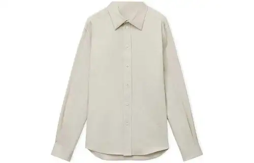 LOEWE Shirts Men's Beige Pointed Collar Moderate Shirt
