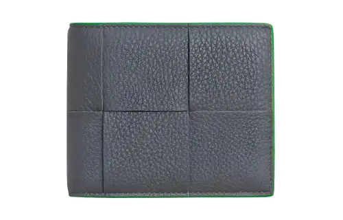 Bottega Veneta Lambskin With Calfskin Wallet Men's Gray