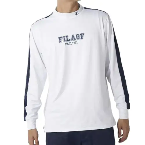 FILA Shirts Men's White Stand Collar Moderate