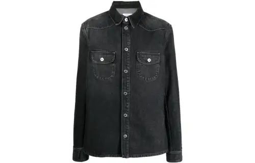 OFF-WHITE embroidered-logo denim shirt