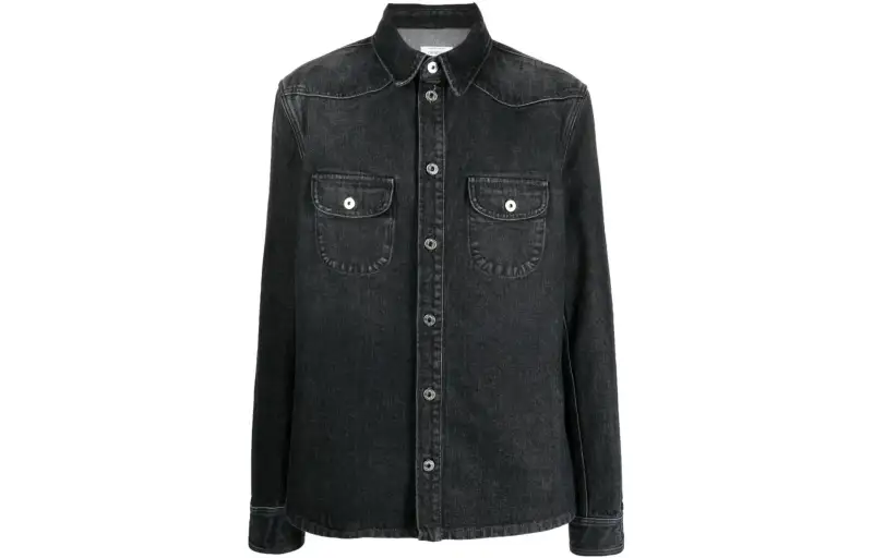 OFF-WHITE embroidered-logo denim shirt