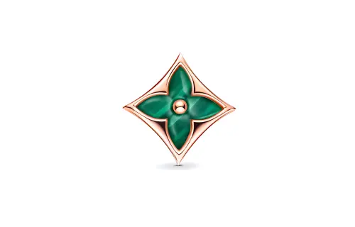 LOUIS VUITTON 18K Rose Gold Stud Earrings Women's Green