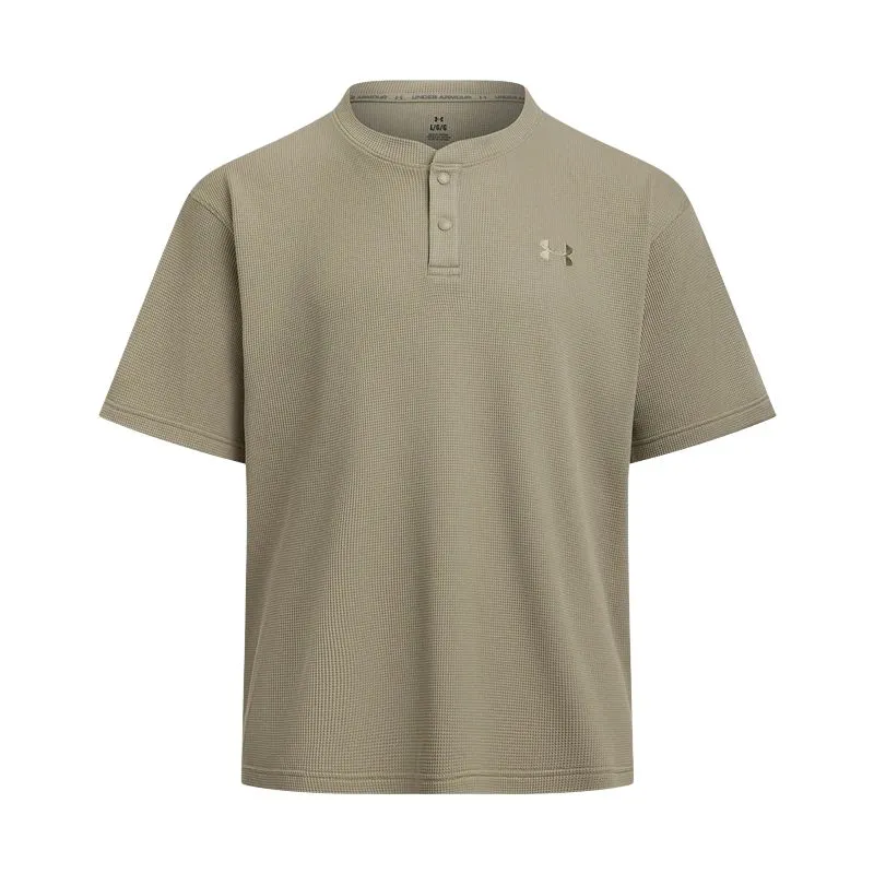 Under Armour WAFFLE HENLEY T Shirt Men's Urban Khaki 299