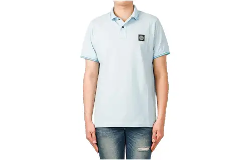 STONE ISLAND Polo Shirt Men's Sky Blue