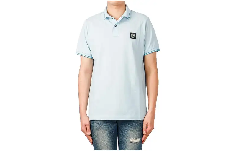 STONE ISLAND Polo Shirt Men's Sky Blue