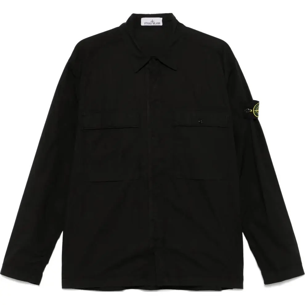 STONE ISLAND Logo Patch Long Sleeved Overshirt