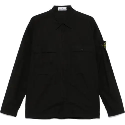 STONE ISLAND Logo Patch Long Sleeved Overshirt