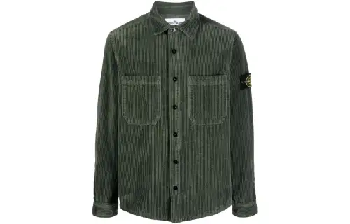 STONE ISLAND Logo Patch Canvas Overshirt