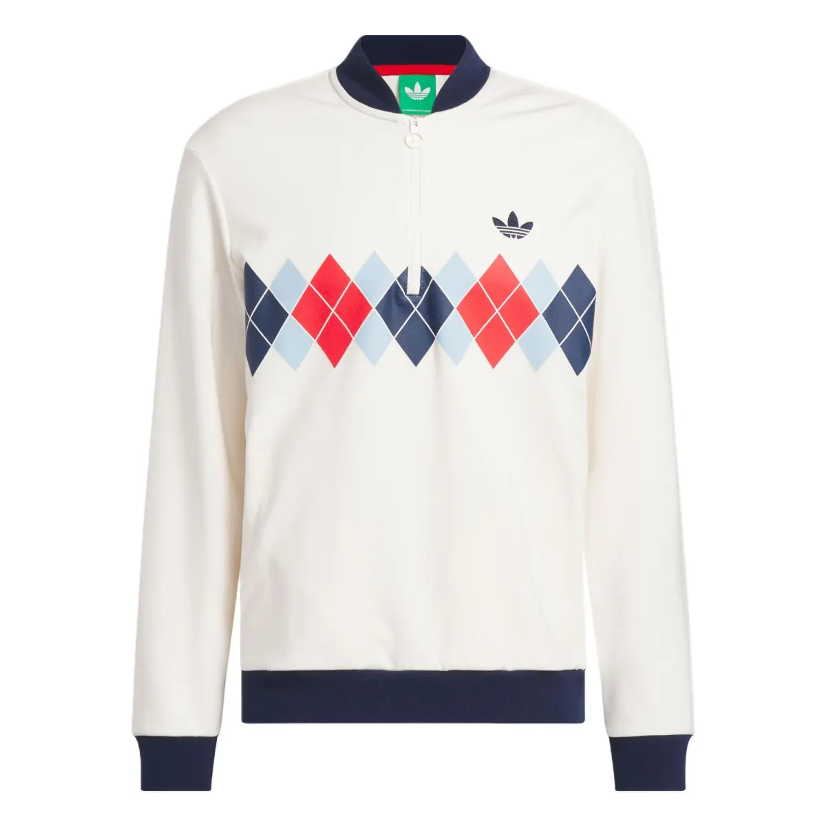 Adidas Originals Argyle Printed 1/4 Zip Sweatshirt