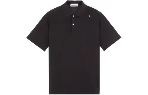 STONE ISLAND SS24 STELLINA Collection Polo Shirt Men's Black