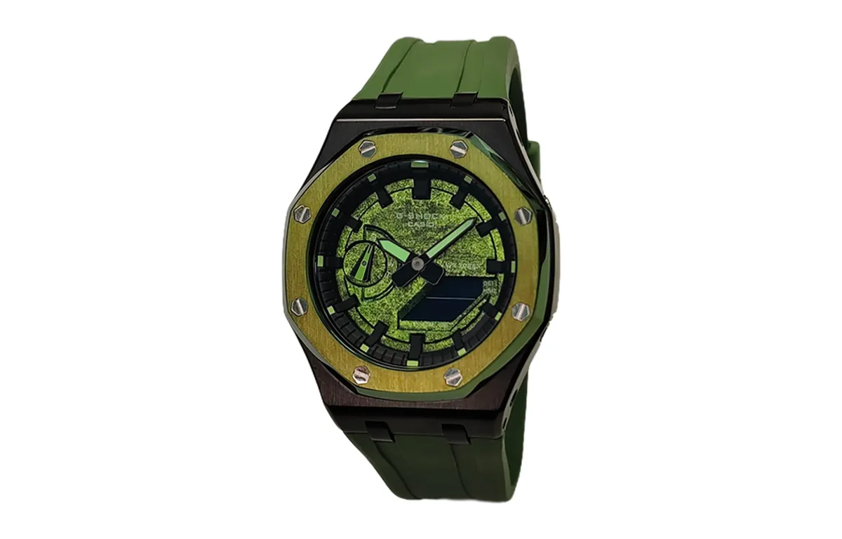 CASIO Custom Collection Watch Gift Box Electronic Movement Watch Men's Watches Green Dial
