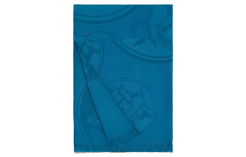 HERMES Knit Scarves Women's Blue