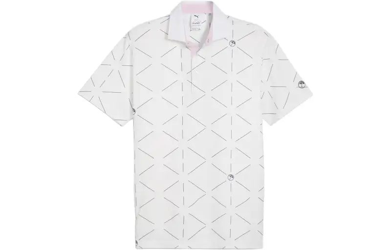 PUMA Crew TR Big Logo Polo Shirts Unisex White Polo Collar Moderate Straight Fit