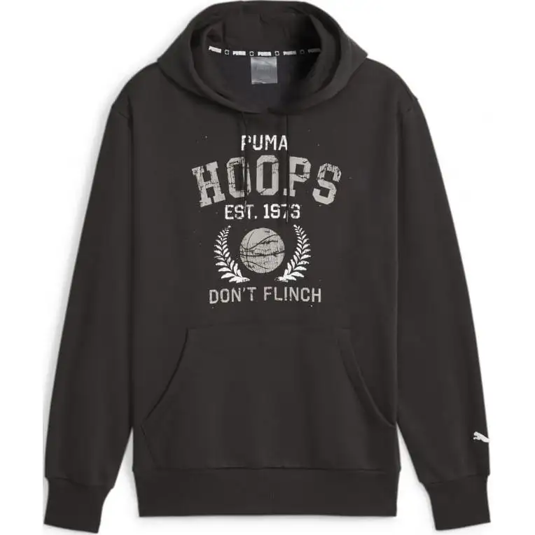 PUMA Sweatshirts Unisex Black Hooded Moderate Regular