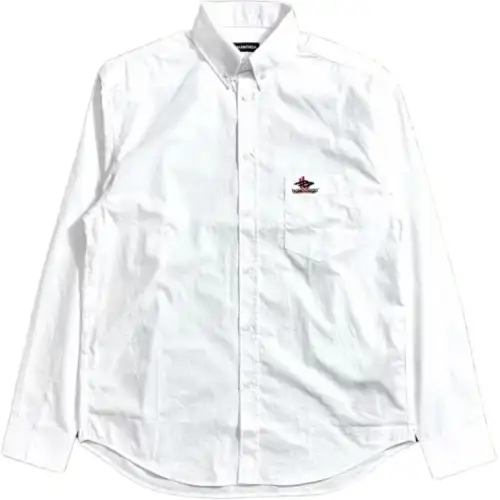 Balenciaga Logo Printed Drop Shoulder Shirt
