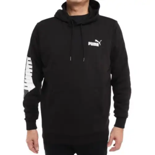 PUMA Sweatshirts Men's Black Hooded Moderate Regular