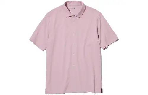 UNIQLO Shirts Men's Pastel Pink Pointed Collar Moderate Other