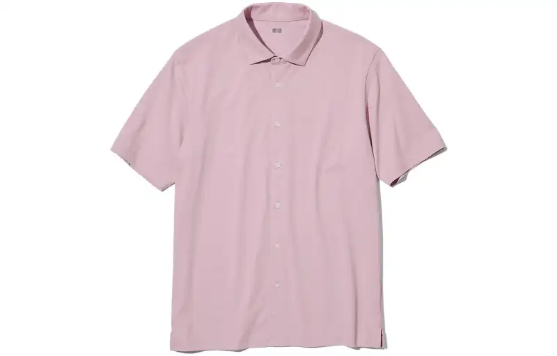 UNIQLO Shirts Men's Pastel Pink Pointed Collar Moderate Other