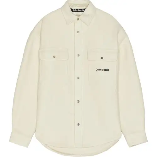PALM ANGELS Logo Embroidered Twill Shirt Jacket