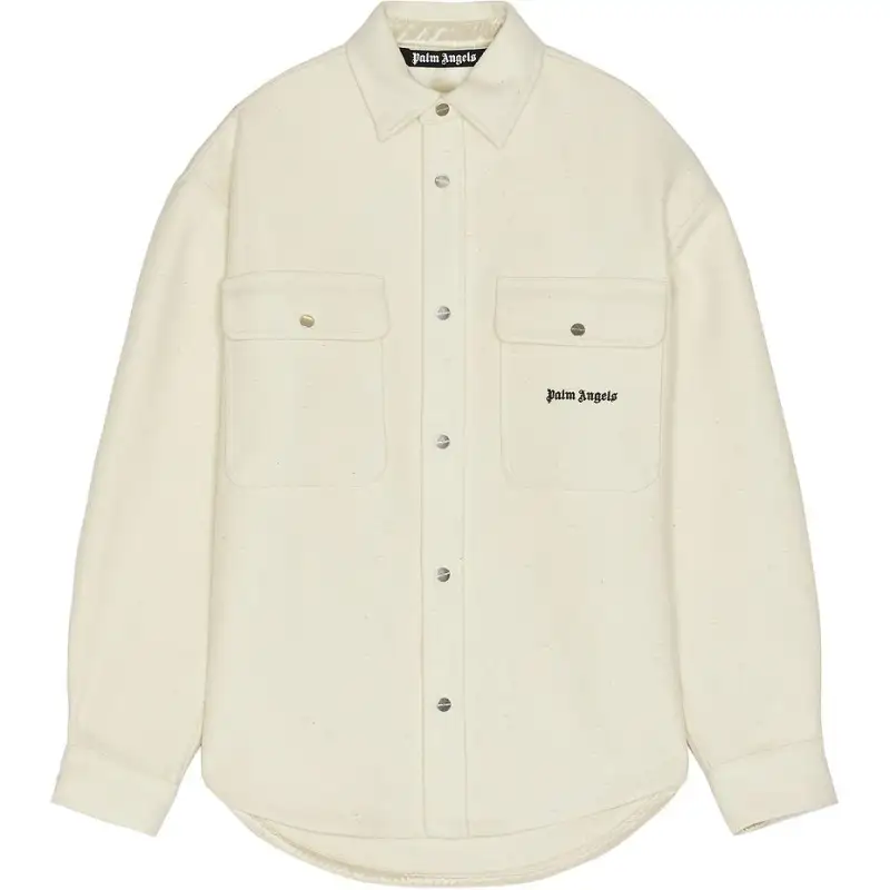 PALM ANGELS Logo Embroidered Twill Shirt Jacket