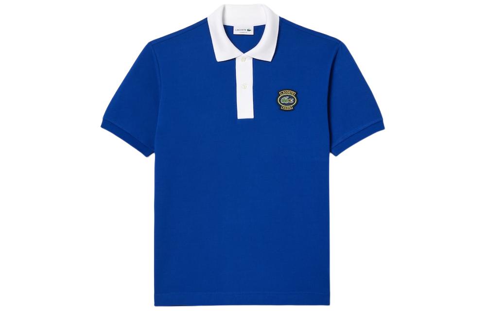 LACOSTE Polo Shirt Men's Marine Blue/White