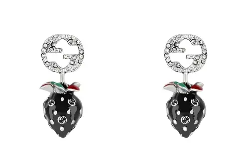 GUCCI Artificial Crystal Earrings Women's