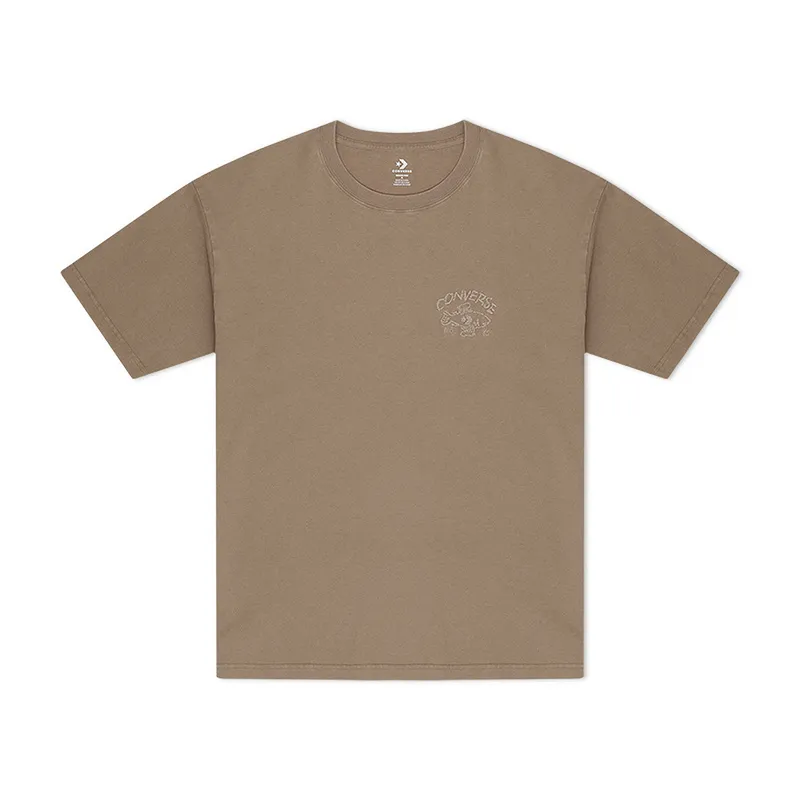 Converse T-Shirts Men's Brown Crew Neck Moderate Straight Fit