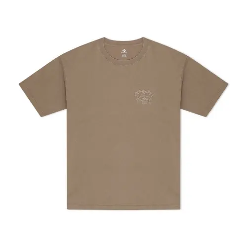 Converse T Shirts Men's Brown Crew Neck Moderate