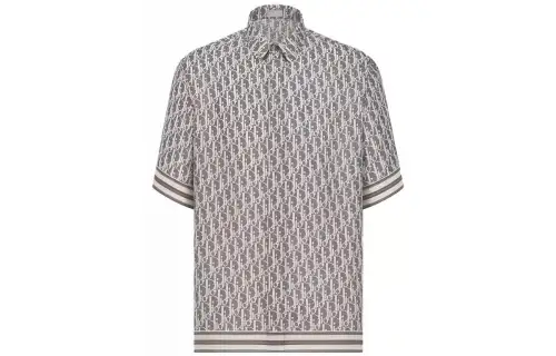 DIOR Shirts Men's Gray Lapel Moderate Other