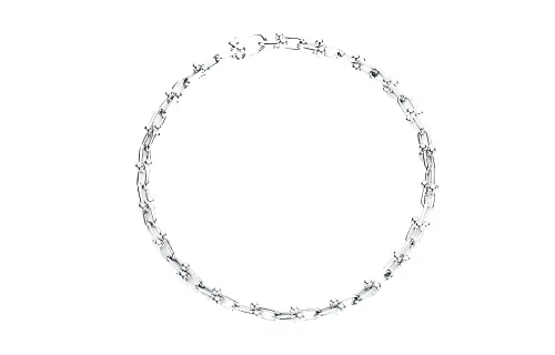 TIFFANY & CO. Tiffany hardwear series chain link micro buckle silver bracelet women's