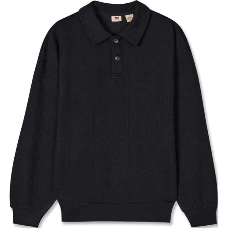 Levi's Sweatshirts Men's Black Lapel Moderate Regular