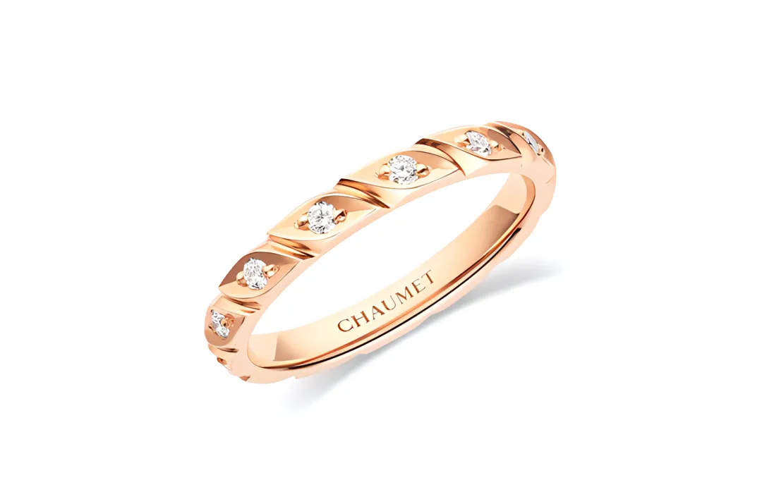 Chaumet 18K Rose Gold, Diamond 0.14 Carat Rings Women's