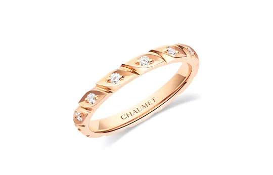 Chaumet 18K Rose Gold, Diamond 0.14 Carat Rings Women's