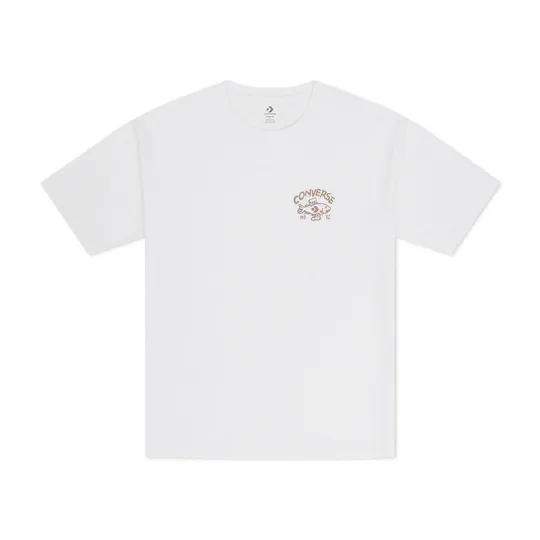 Converse T Shirts Men's White Crew Neck Moderate